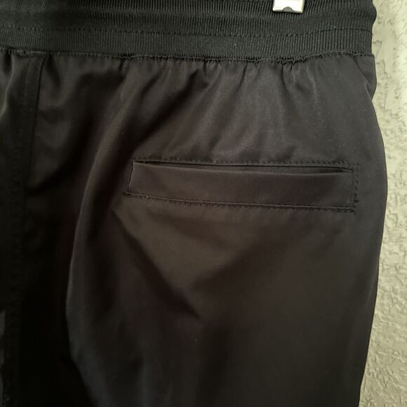 Black Jogger Pants Size M Flight Woven Elastic And Tie Waist Pockets Oversized - Picture 13 of 15